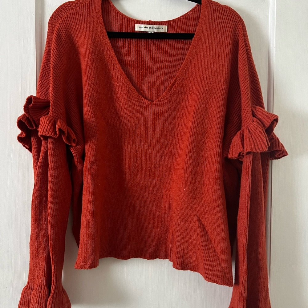Cupcakes & Cashmere Terracotta Knit Sweater